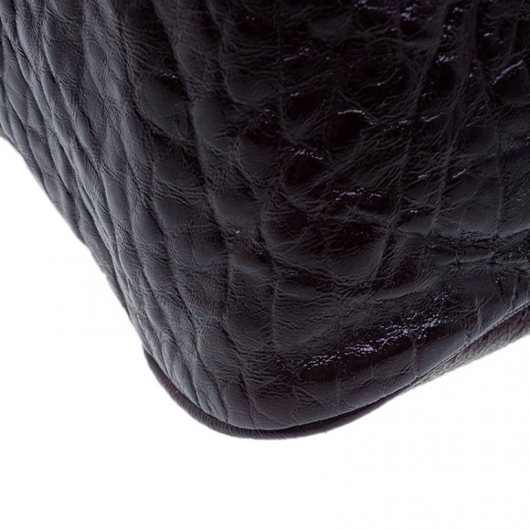 Pre Owned Chloe Dark Purple Patent Leather Paddington Tote