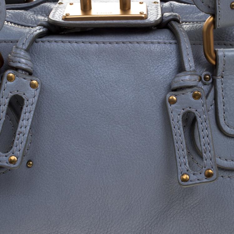 Pre Owned Chloe Light Blue Leather Medium Paddington Satchel