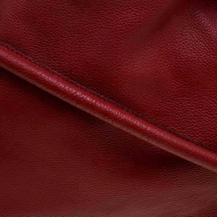 Pre Owned Chloe Red Leather Large Paraty Shoulder Bag