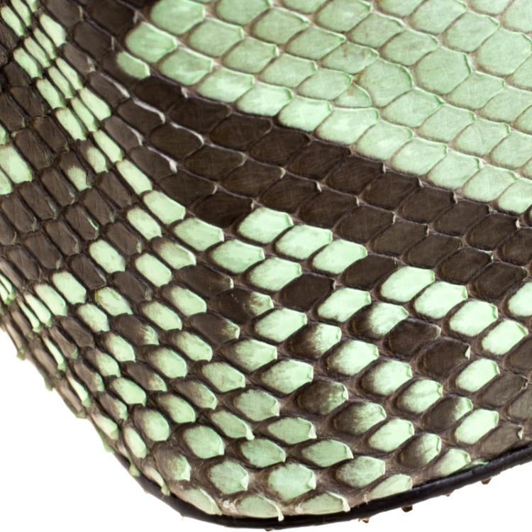 Pre Owned Chloe Brown/Green Python Large Elsie Shoulder Bag