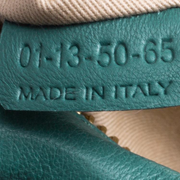 Pre Owned Chloe Emerald Coast Green Leather Medium Military Strap Paraty Shoulder Bag