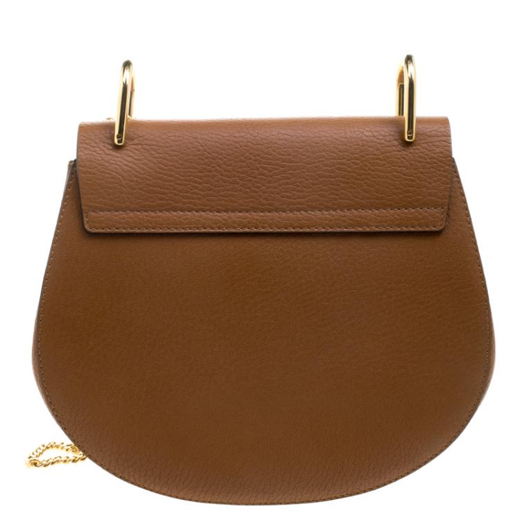 Pre Owned Chloe Copper Leather Medium Drew Shoulder Bag