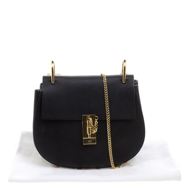 Pre Owned Chloe Black Leather Medium Drew Shoulder Bag