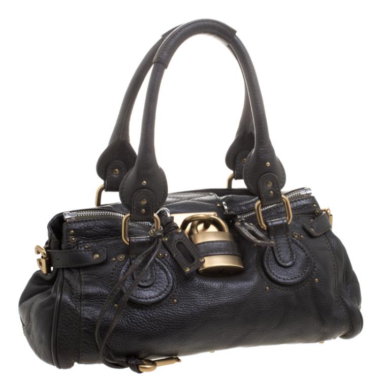 Pre Owned Chloe Black Leather Medium Paddington Satchel