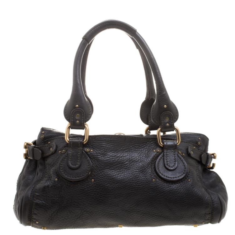 Pre Owned Chloe Black Leather Medium Paddington Satchel