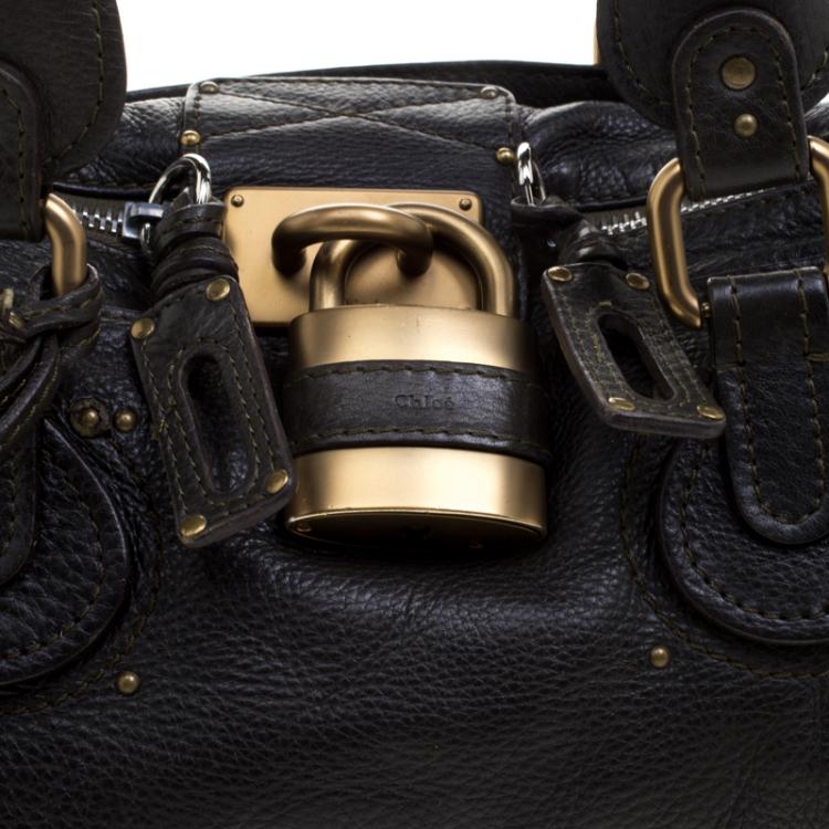 Pre Owned Chloe Black Leather Medium Paddington Satchel