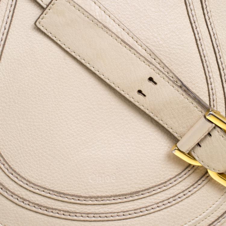 Pre Owned Chloe Beige Leather Medium Marcie Crossbody Bag