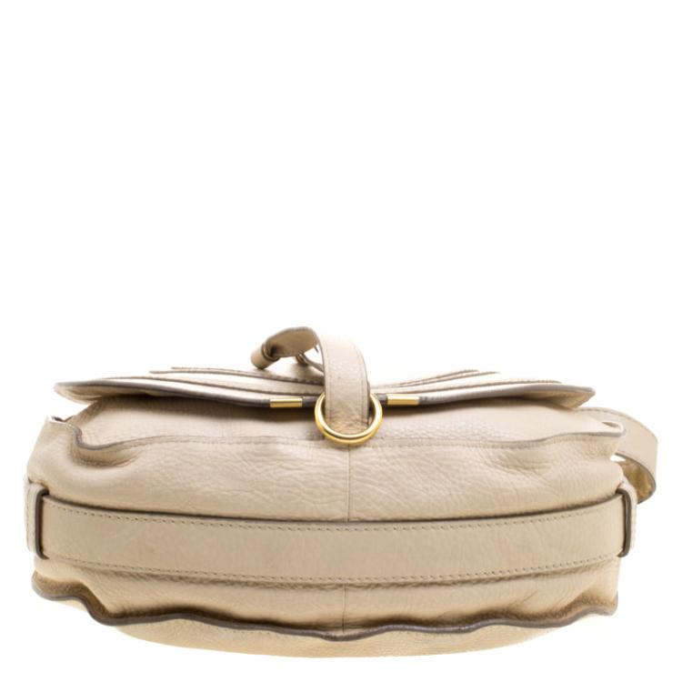 Pre Owned Chloe Beige Leather Medium Marcie Crossbody Bag