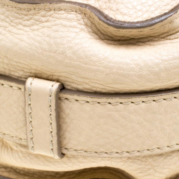 Pre Owned Chloe Beige Leather Medium Marcie Crossbody Bag