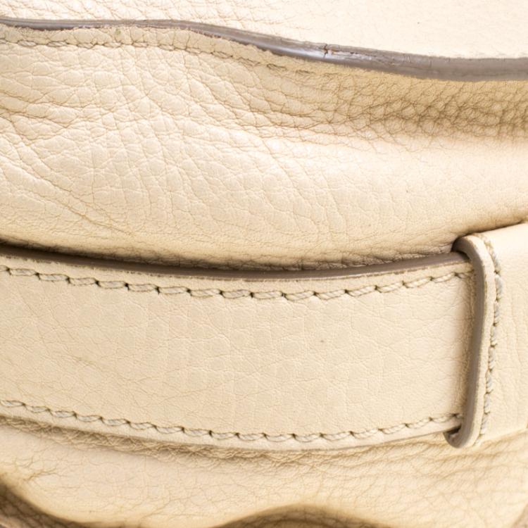 Pre Owned Chloe Beige Leather Medium Marcie Crossbody Bag