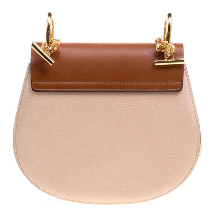 Pre Owned Chloe Beige/Brown Leather Small Drew Shoulder Bag