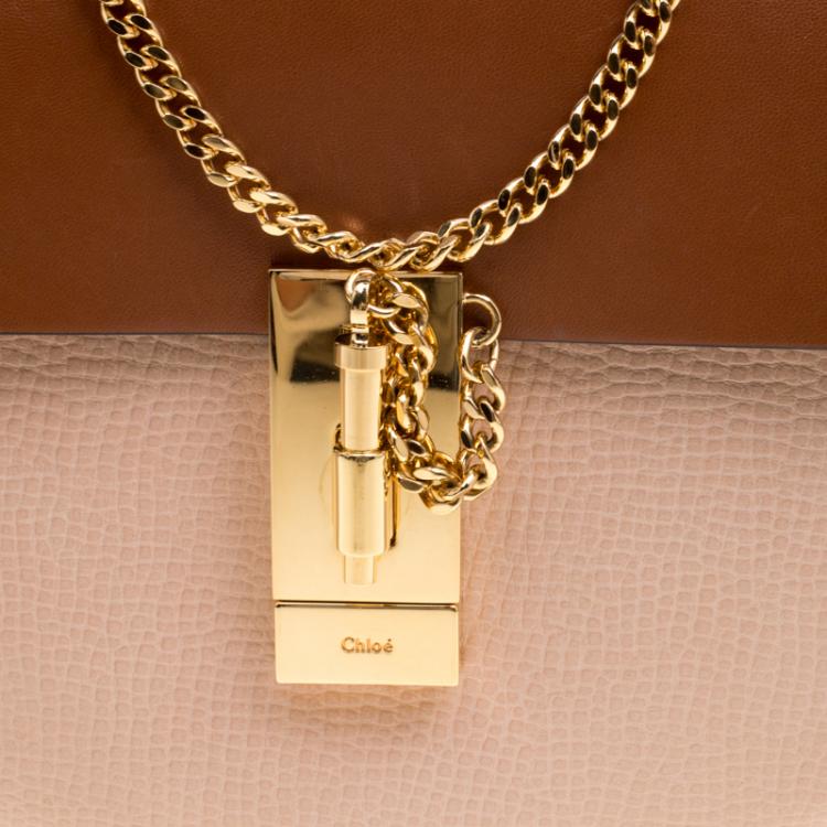 Pre Owned Chloe Beige/Brown Leather Small Drew Shoulder Bag