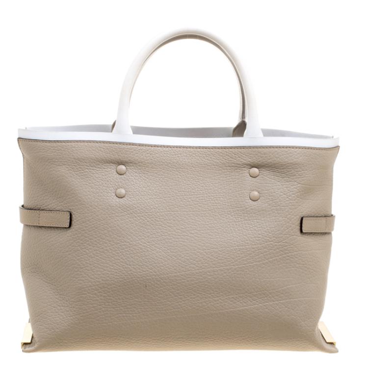 Pre Owned Chloe Beige Leather Charlotte Tote
