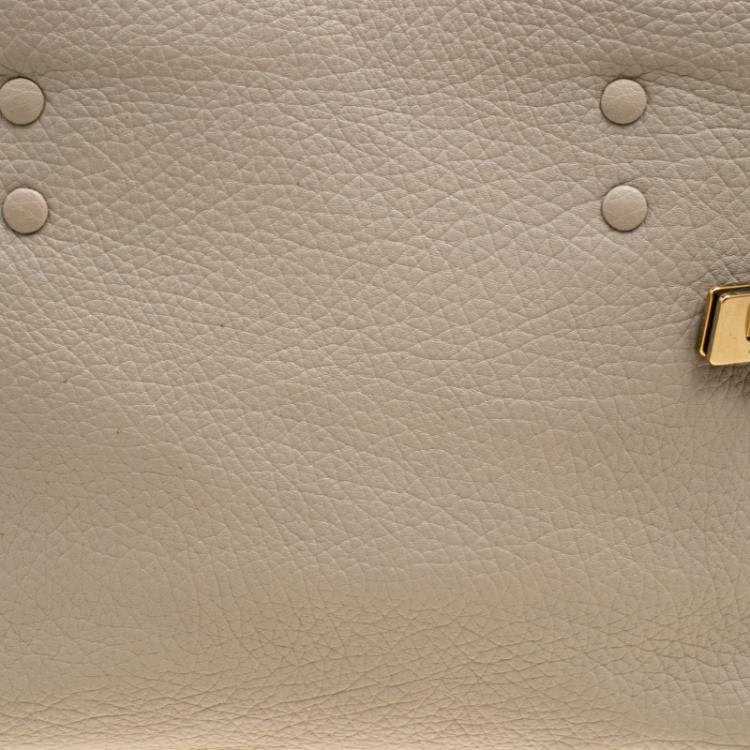 Pre Owned Chloe Beige Leather Charlotte Tote