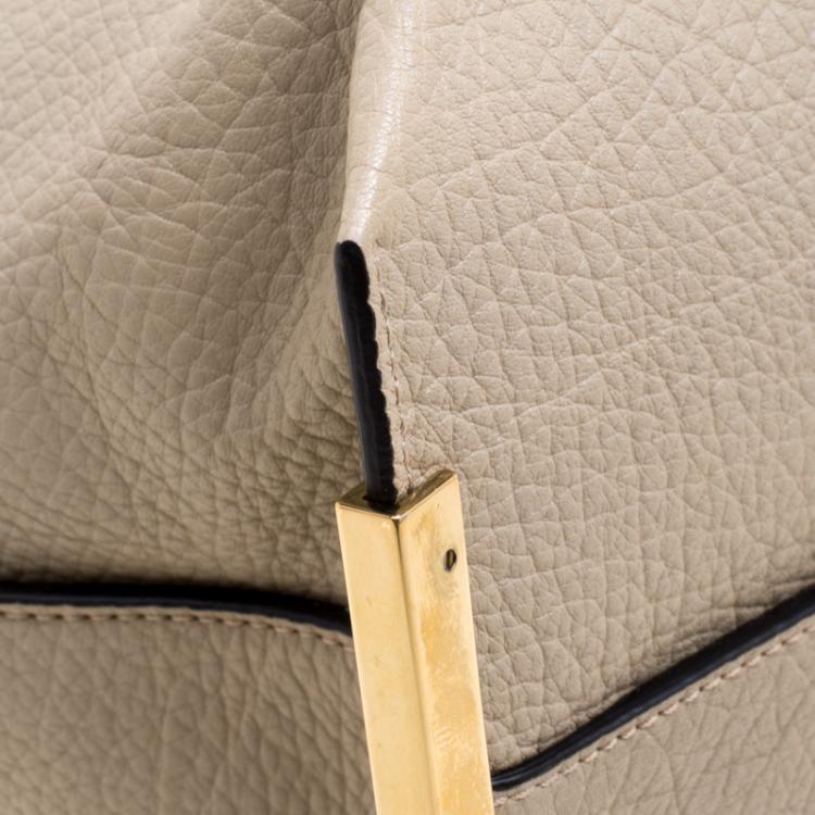 Pre Owned Chloe Beige Leather Charlotte Tote