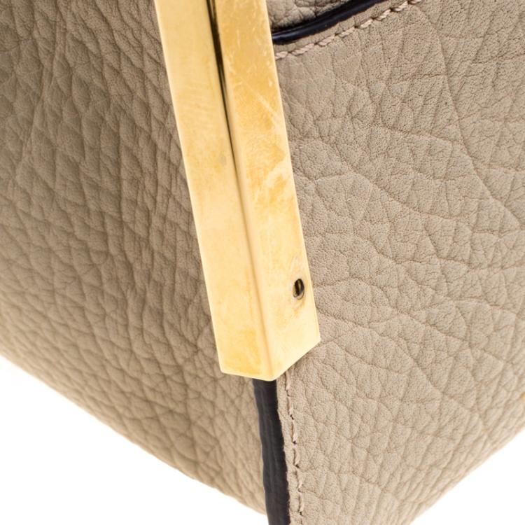 Pre Owned Chloe Beige Leather Charlotte Tote