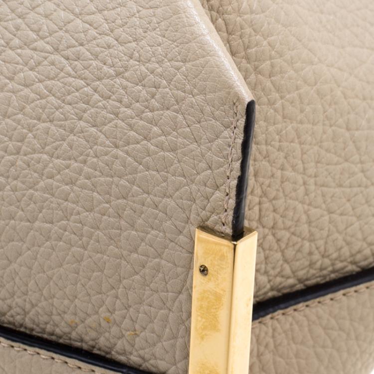 Pre Owned Chloe Beige Leather Charlotte Tote
