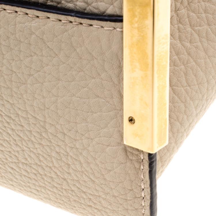Pre Owned Chloe Beige Leather Charlotte Tote