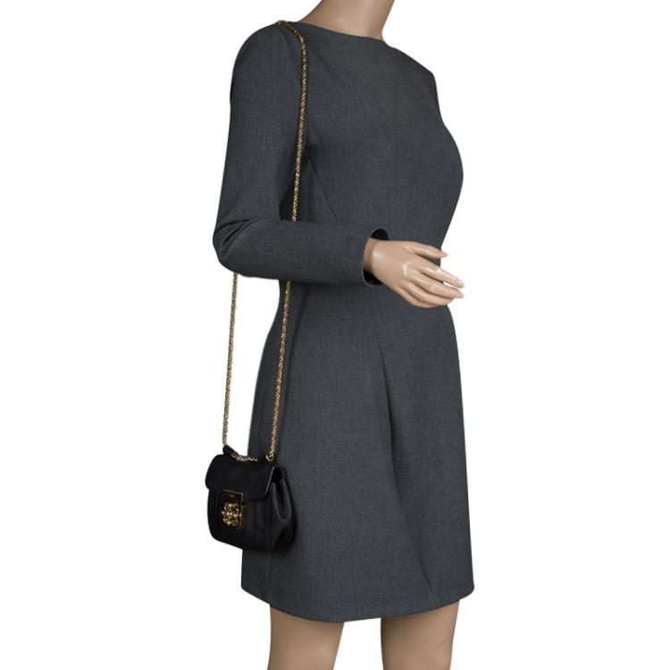Pre Owned Chloe Black Leather Mini Elsie Crossbody Bag