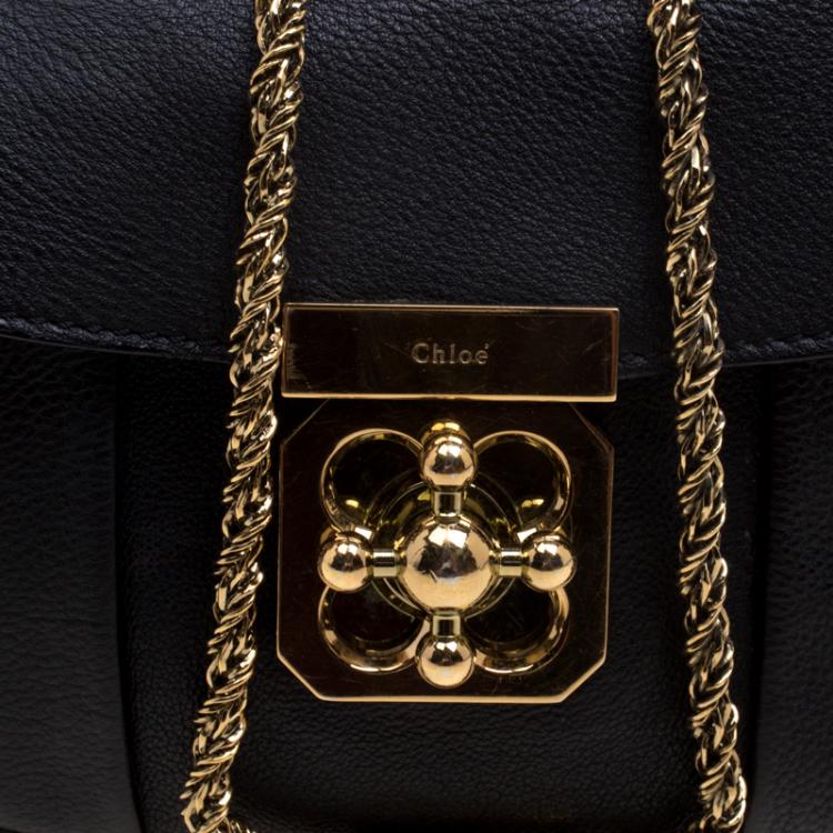 Pre Owned Chloe Black Leather Mini Elsie Crossbody Bag