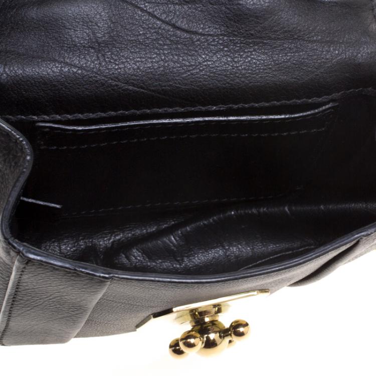 Pre Owned Chloe Black Leather Mini Elsie Crossbody Bag