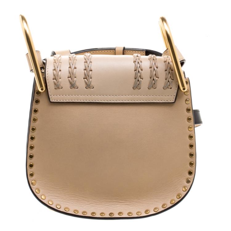 Pre Owned Chloe Pearl Beige Leather Mini Hudson Shoulder Bag