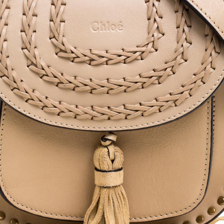 Pre Owned Chloe Pearl Beige Leather Mini Hudson Shoulder Bag
