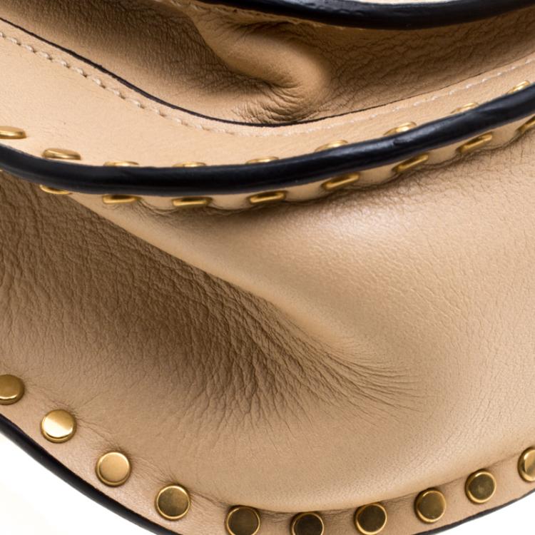 Pre Owned Chloe Pearl Beige Leather Mini Hudson Shoulder Bag