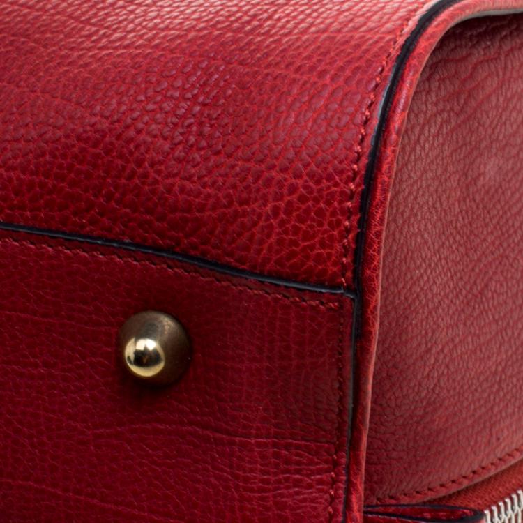 Pre Owned Chloé Red Leather Aurore Satchel