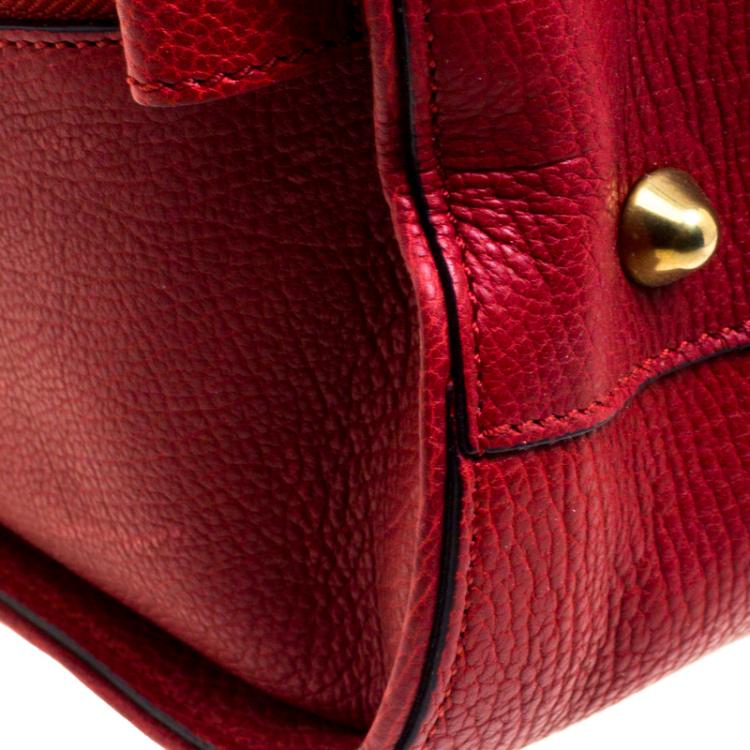 Pre Owned Chloé Red Leather Aurore Satchel
