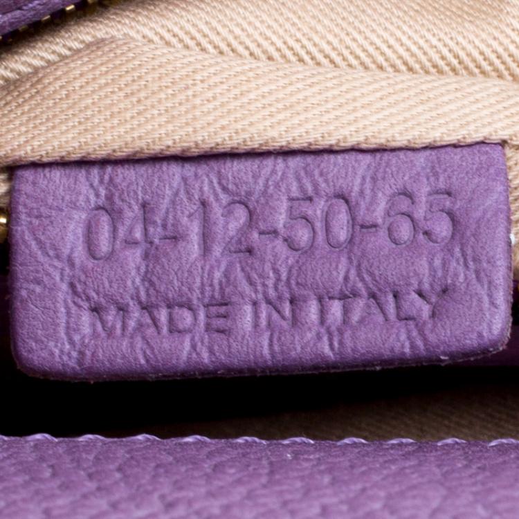 Pre Owned Chloe Purple Leather Medium Sally Flap Shoulder Bag