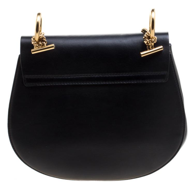Pre Owned Chloe Black/Multicolor Leather/Python and Lizard Medium Drew Shoulder Bag