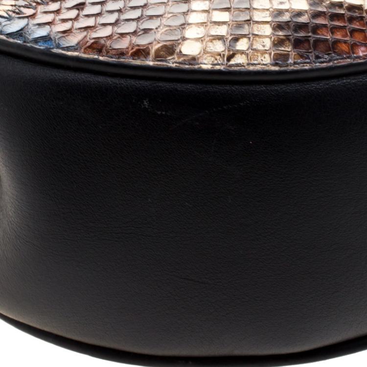 Pre Owned Chloe Black/Multicolor Leather/Python and Lizard Medium Drew Shoulder Bag