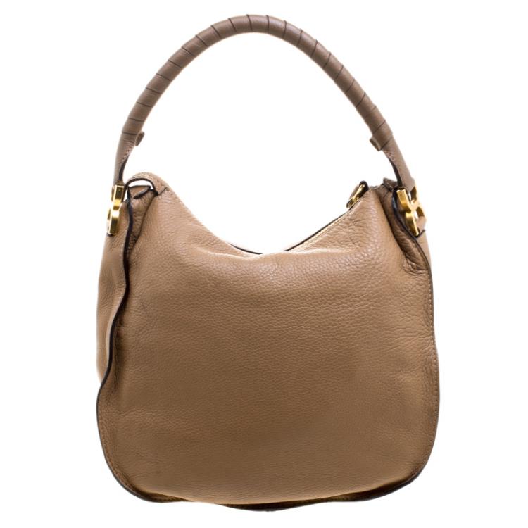 Pre Owned Chloe Brown Leather Medium Marcie Hobo