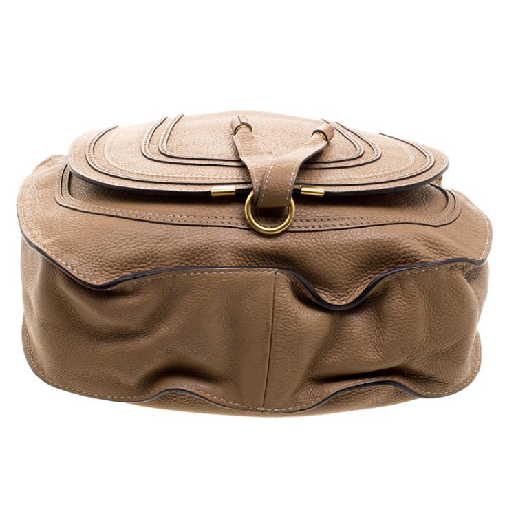 Pre Owned Chloe Brown Leather Medium Marcie Hobo