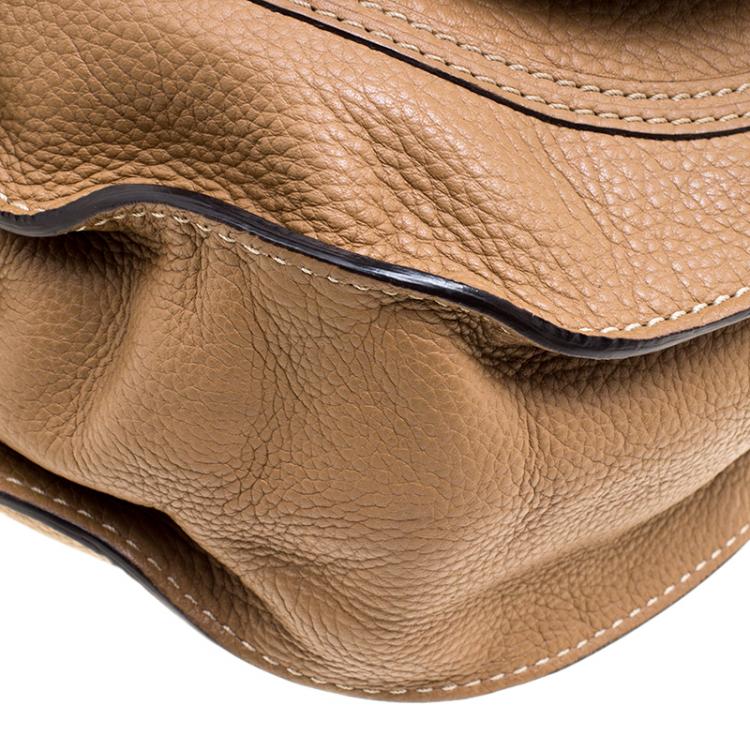 Pre Owned Chloe Brown Leather Medium Marcie Hobo