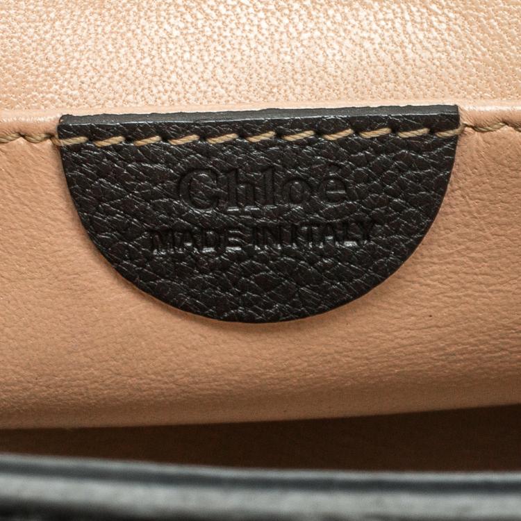 Pre Owned Chloe Black Leather and Ostrich Small Elsie Shoulder Bag