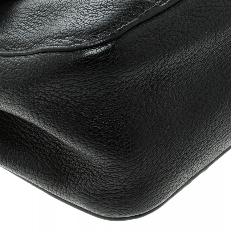Pre Owned Chloe Black Leather and Ostrich Small Elsie Shoulder Bag