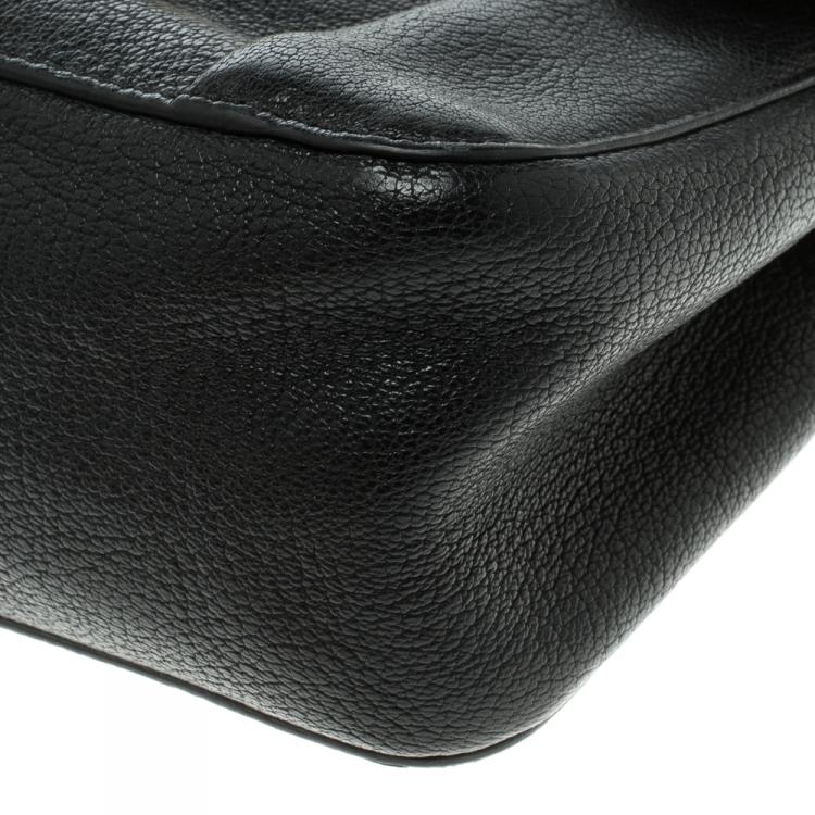Pre Owned Chloe Black Leather and Ostrich Small Elsie Shoulder Bag