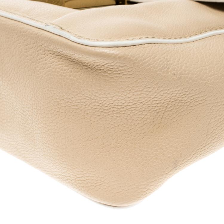 Pre Owned Chloe Beige Leather Small Elsie Shoulder Bag