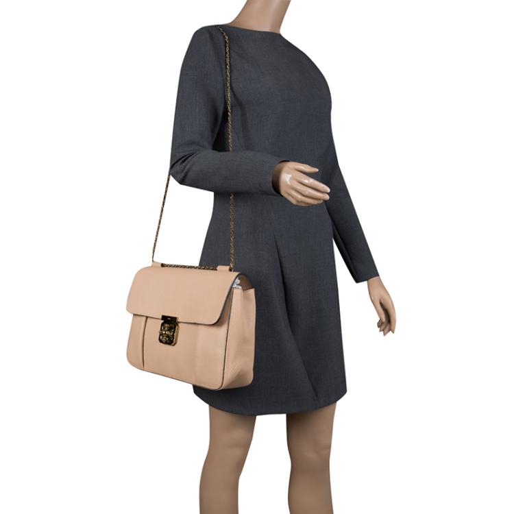 Pre Owned Chloe Peach Leather Large Elsie Shoulder Bag