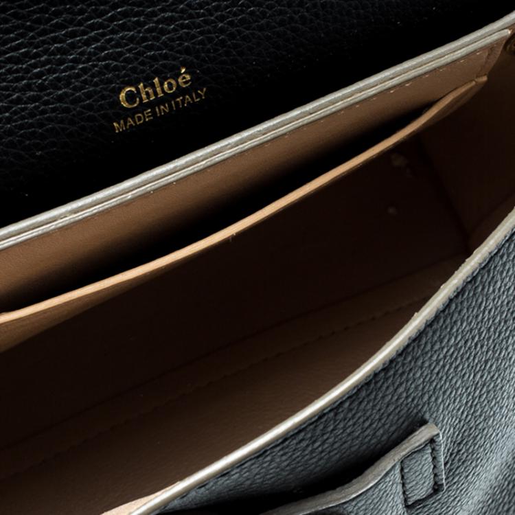 Pre Owned Chloe Black/Beige Leather Small Clare Shoulder Bag