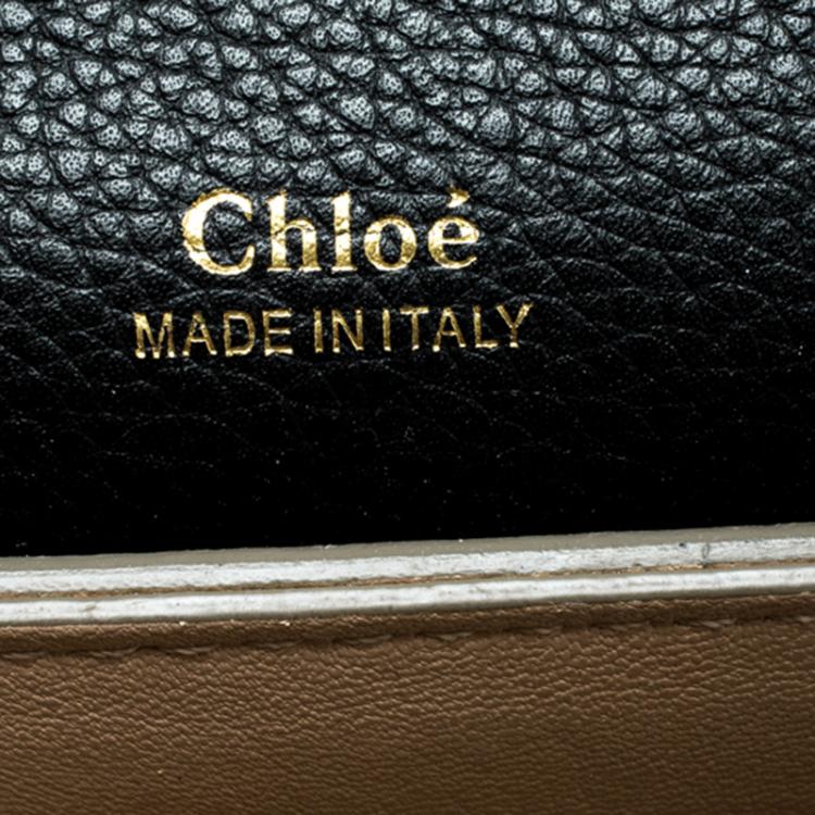 Pre Owned Chloe Black/Beige Leather Small Clare Shoulder Bag