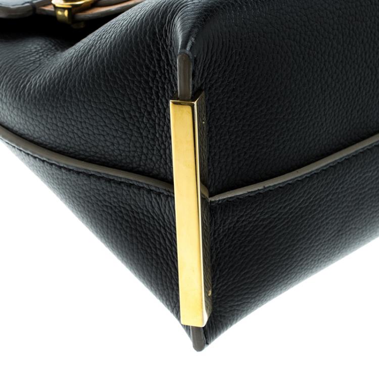 Pre Owned Chloe Black/Beige Leather Small Clare Shoulder Bag