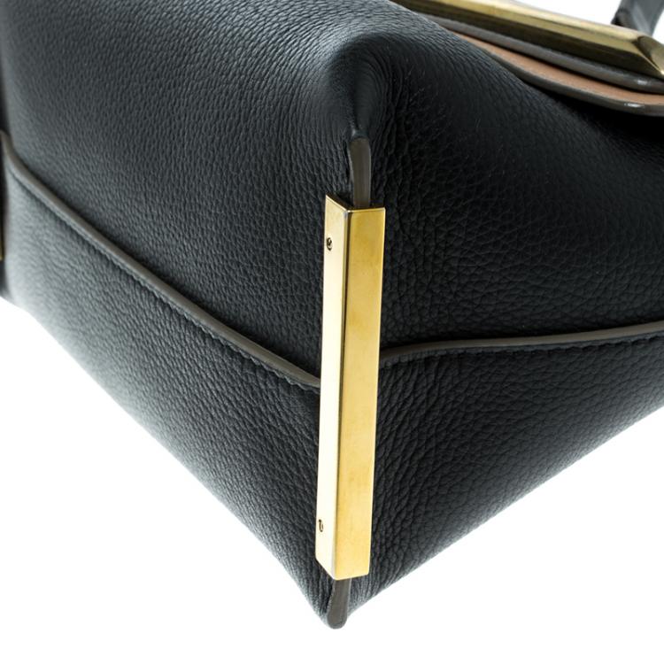 Pre Owned Chloe Black/Beige Leather Small Clare Shoulder Bag