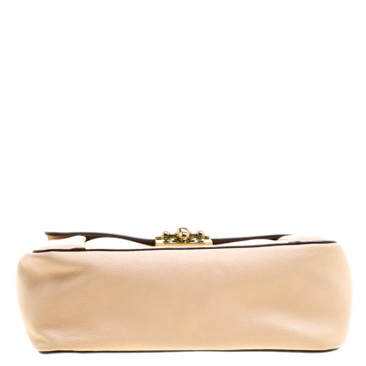 Pre Owned Chloe Peach Leather Medium Elsie Shoulder Bag
