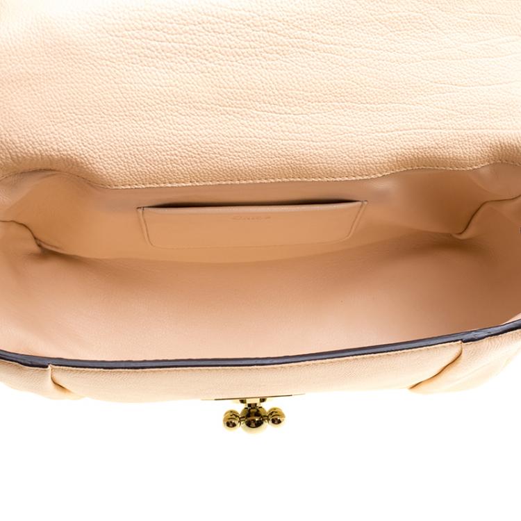 Pre Owned Chloe Peach Leather Medium Elsie Shoulder Bag