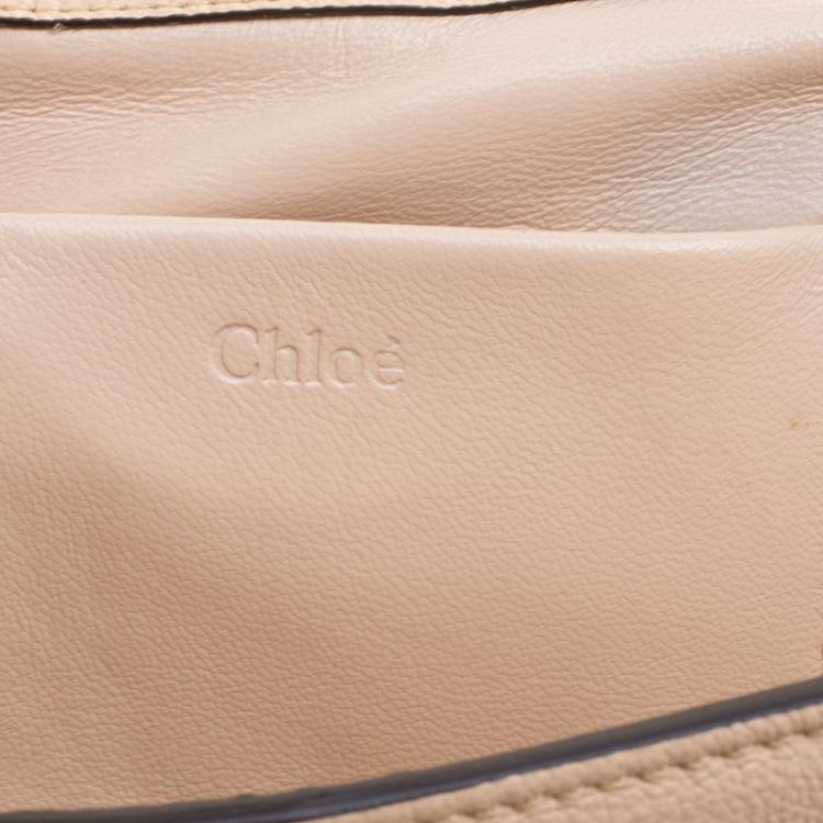 Pre Owned Chloe Peach Leather Medium Elsie Shoulder Bag