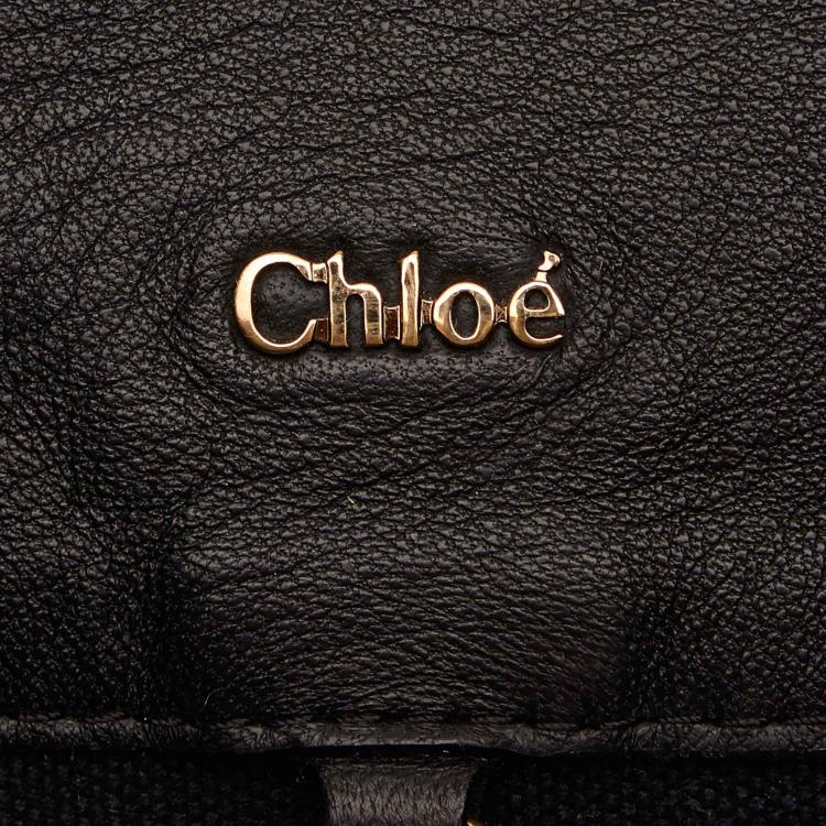 Pre Owned Chloe Brown Tiger Print Fabric Top Handle Bag