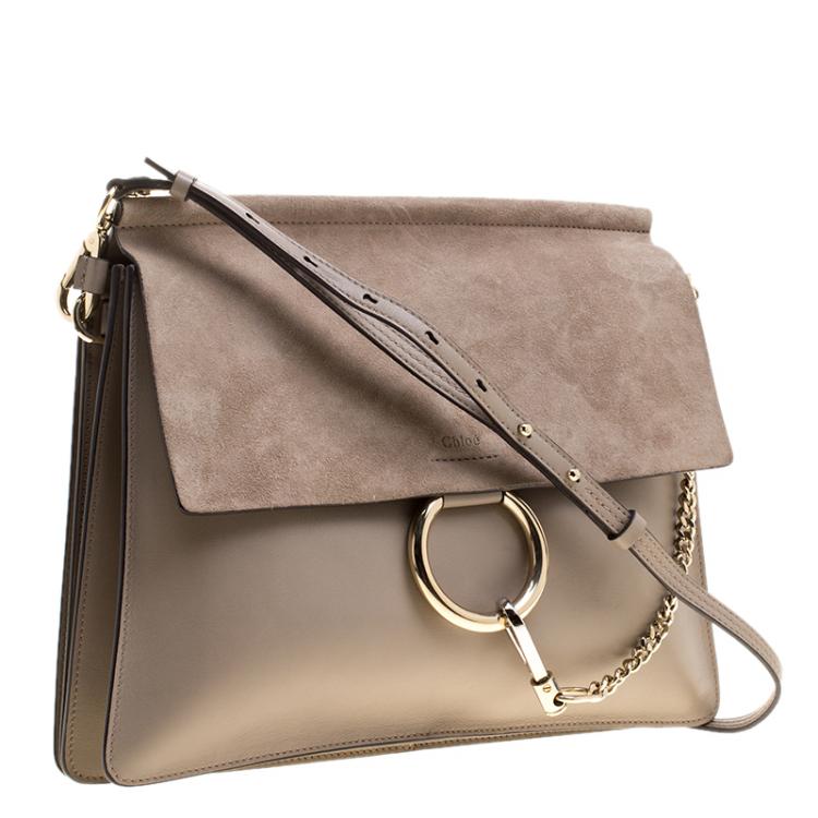 Pre Owned Chloe Grey Leather Faye Shoulder Bag